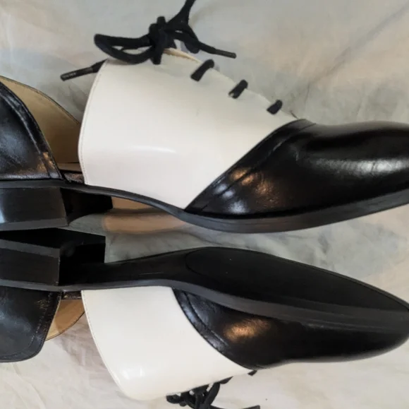 Nine West Nuckma Oxford Flats Size 8.5,Black and White Women's - Picture 8 of 13